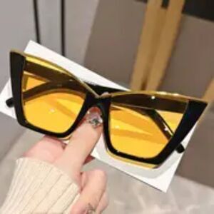 WOMEN BLACK VINTAGE CAT EYE SUNGLASSES